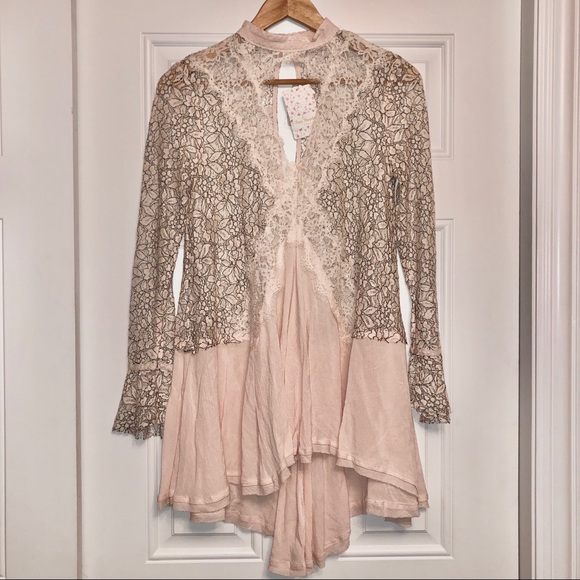 Free People Blush Lace Mini Dress - Picture 2 of 5